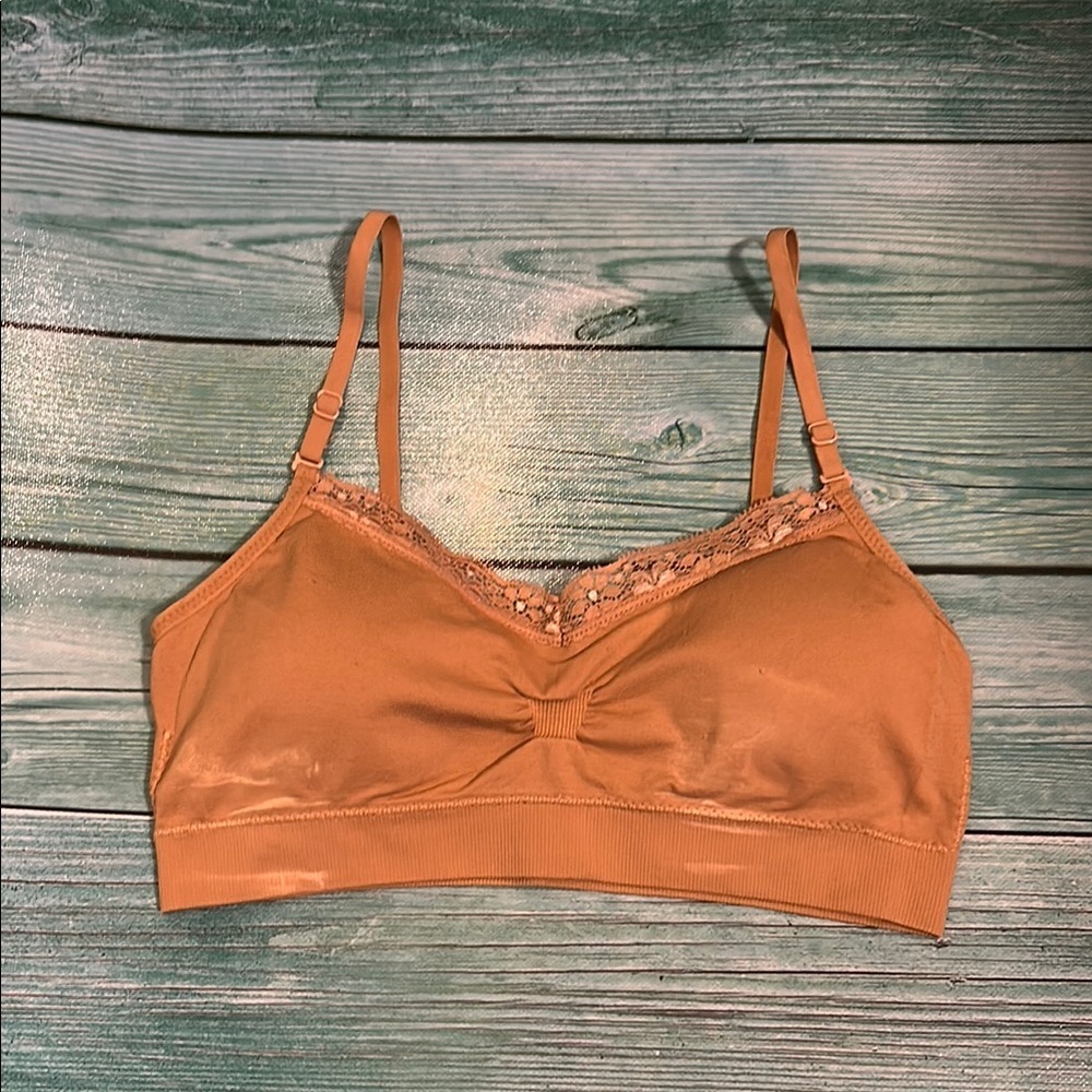 Lace Trimmed Tan Bralette